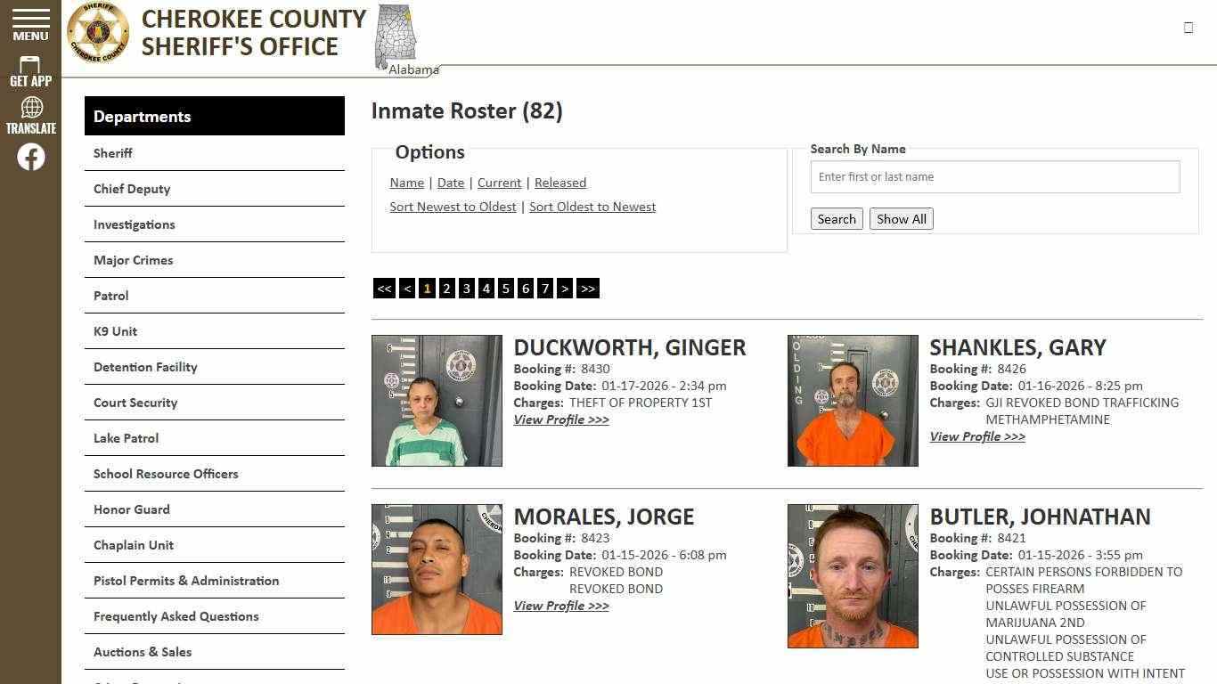 Inmate Roster - Current Inmates Booking Date Descending - Cherokee County Sheriff AL